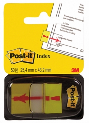 zakadki indeksujce samoprzylepne Post-it 680-33 z wykrzyknikiem PP, 25x43 mm, 50 kartek