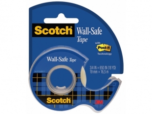 tama klejca 3M Scotch Wall-Safe, bezpieczna dla cian, na podajniku, 19mm, 16,5m, transparentna
