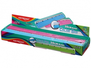 linijka 30cm Keyroad Color Bar, mix kolorw, 24 szt.