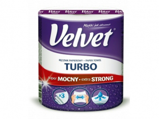 ręczniki papierowe w roli Velvet Turbo, 3 - warstwowy, 1 rolka