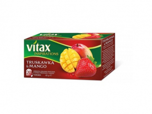 herbata owocowa Vitax Inspirations, truskawaka i mango, 20 torebek