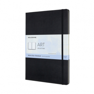 notes, notatnik 21x29,7 cm, papier akwarelowy gadki, twarda oprawa, czarny, 60 stron, Moleskine Art Watercolour