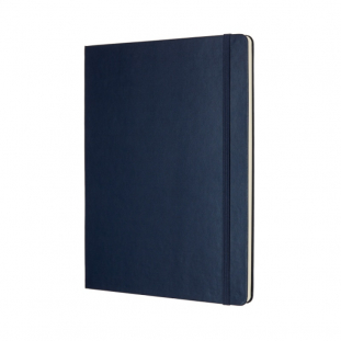 notes, notatnik 19x25 cm, twarda oprawa, niebieski, 192 strony, Moleskine Classic