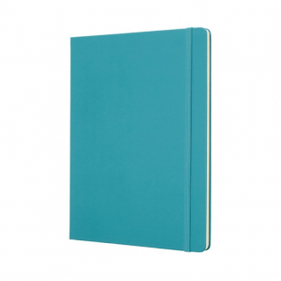 notes, notatnik 19x25 cm w linie, twarda oprawa, niebieski, 192 strony, Moleskine Classic