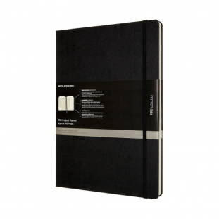 notes, notatnik 21x29,7 cm, twarda oprawa, czarny, 288 strony, Moleskine Pro Project Planner