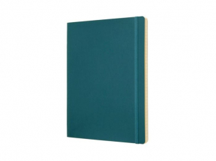 notes, notatnik 19x25 cm w linie, mikka oprawa, niebieski, 192 strony, Moleskine