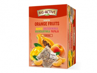 herbata owocowa Big-Active Orange Fruits, mango, brzoskwinia, mandarynka, papaja, 20 torebek