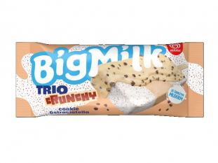 lody Big Milk Trio Crunchy na patyku, o smaku ciasteczka i straciatella w polewie ciasteczkowej 90ml 30szt./opak Koszt transportu - zobacz szczegóły