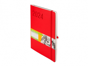 kalendarz B5 Antra Impresja 2024 r. tydzie do wgldu, czerwony