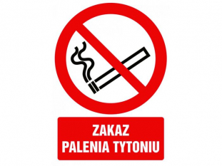 piktogram, znak TDC, zakaz palenia tytoniu, na pycie PCV