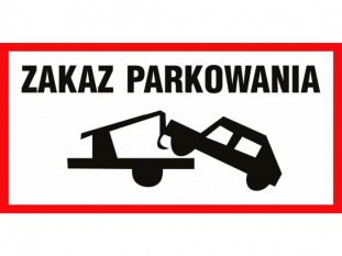 piktogram, znak TDC, Zakaz parkowania, na pycie PCV