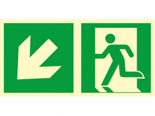 piktogram, znak TDC, Kierunek do wyjcia ewakuacyjnego - w d w lewo 1, na pycie PCV