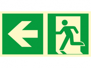 piktogram, znak TDC, Kierunek do wyjcia ewakuacyjnego - w lewo, na pycie PCV