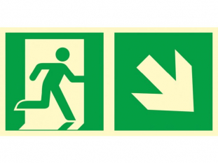 piktogram, znak TDC, Kierunek do wyjcia ewakuacyjnego - w d w prawo, na pycie PCV