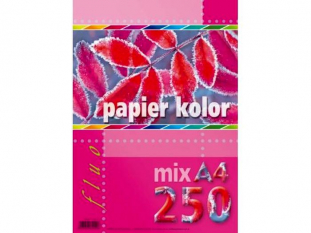 papier kredowy A4 80g Kreska mix kolorw 250 ark./opak