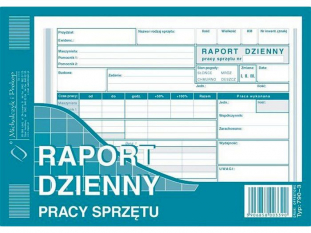 raport dzienny pracy sprztu 790-3 Michalczyk&Prokop A5 80 kartek