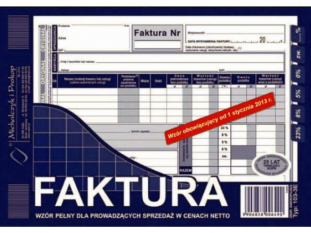 faktura VAT netto (pena) 103-3E Michalczyk&Prokop A5 80 kartek