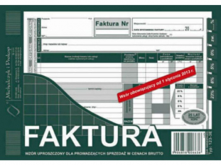 faktura VAT brutto uproszczona (poziom) 123-3E Michalczyk&Prokop A5 80 kartek