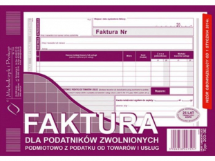 faktura dla podatnikw zwolnionych podmiotowo z podatku od towarw i usug  203-3E Michalczyk&Prokop A5  80 kartek