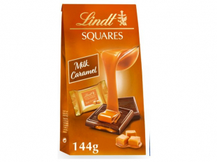 mleczne czekoladki z nadzieniem karmelowym Lindt Squares 144g