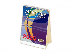 kalendarz biurkowy Telegraph Merkury 2025r., format bloku 152x225 mm