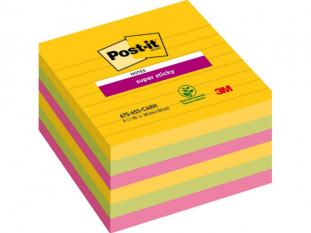 karteczki samoprzylepne 3M Post-it Super Sticky XL, Carnival, w linie, 101x101 mm, 6x90 kartek