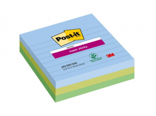 karteczki samoprzylepne 3M Post-it Super Sticky XL, Oasis, w linie, 101x101 mm, 3x70 kartek