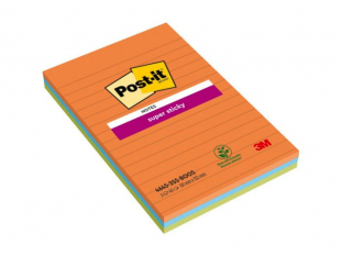 karteczki samoprzylepne 3M Post-it Super Sticky XXL, Boost, w linie, 101x152 mm, 3x45 kartek