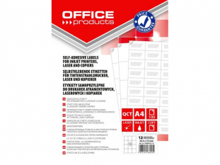 etykiety samoprzylepne uniwersalne biae Office Products 63,5x72 mm, 100 ark./op.