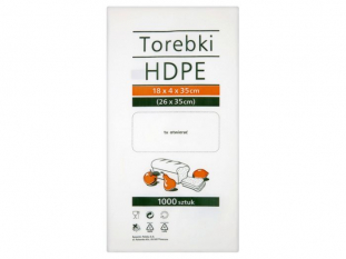 torebki spoywcze HDPE Stella 18x4x35 cm transparentne, 1000 szt./op.