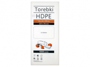 torebki spoywcze HDPE Stella 14x4x35 cm transparentne, 1000 szt./op.