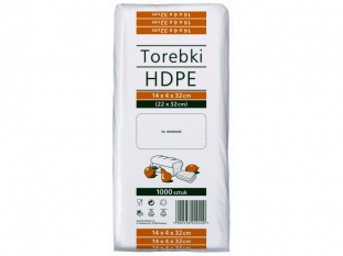 torebki spoywcze HDPE Stella 14x4x32 cm transparentne, 1000 szt./op.