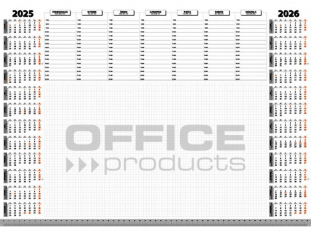 podkadka na biurko, biuwar Office Products A2 594x420 mm, 2025/2026, 52 kartki, biaa