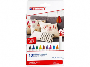 Pisak tekstylny e-4600/10 S EDDING, 1mm, 10 szt., pudeko, mix kolorw