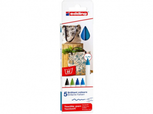 Pisak tekstylny e-4600/5 S EDDING, 1mm, 5 szt., pudeko, cool colours