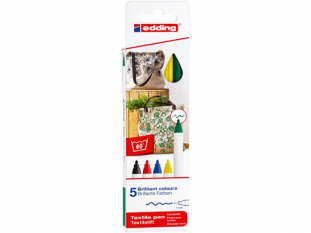 Pisak tekstylny e-4600/5 S EDDING, 1mm, 5 szt., pudeko, mix kolorw