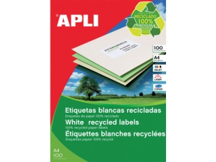 etykiety samoprzylepne uniwersalne biae ekologiczne Apli ark. A4 105x35 mm, 2x8, 100 ark./op.