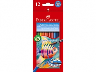 kredki akwarelowe Faber Castell 12 kolorw + pdzelek, zestaw, 114413