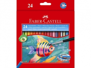 kredki akwarelowe Faber Castell 24 kolory + pdzelek, zestaw, 114425