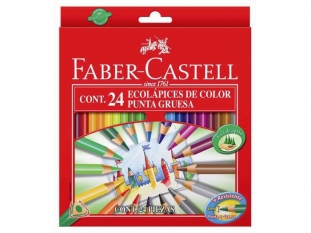 kredki owkowe Faber Castell Eco trjktne 24 kolory z temperwk, 120524
