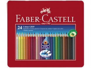 kredki owkowe Faber Castell Grip 2001 trjktne, 24 kolory w metalowym opakowaniu, 112423