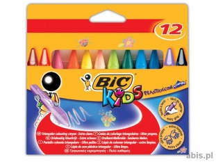 kredki wiecowe Bic Kids Plastidecor Triangle 12 kolorw
