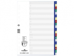 przekadki do segregatora A4 PP alfabetyczne A-Z Durable kolorowe