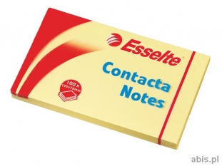 karteczki samoprzylepne Esselte 75x125 mm, Contacta żółty, 100 kartek