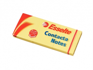 karteczki samoprzylepne Esselte 40x50 mm, Contacta żółty, 3x100 kartek