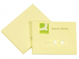 karteczki samoprzylepne Q-Connect 76x102 mm, jasnote, 100 kartek