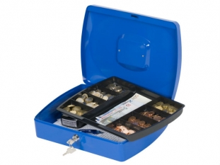 kasetka na pienidze maxi Q-Connect 325x85x235 mm, niebieska 