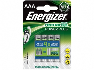 bateria akumulator HR03 AAA 1,2V 700 mAh Energizer Power Plus, 4 szt./blister