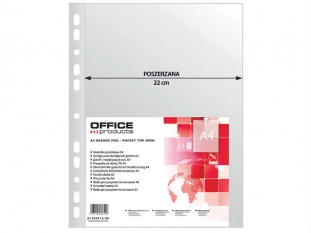koszulka na dokumenty A4 Office Products PP, poszerzana, groszkowa, 90mic, 50 szt./op.