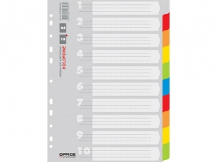przekadki do segregatora A4 kartonowe Office Products 10 stron, kolorowe